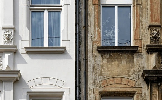 Historic building restoration design showing facade and window architectural details for restoration engineering by EPTM LTD